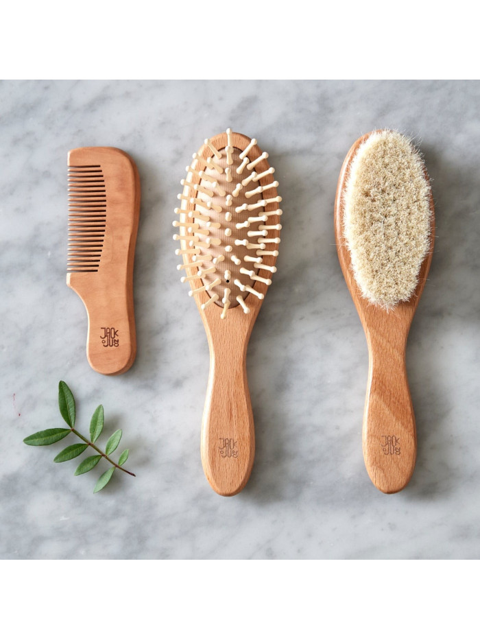Jack O Juno Wooden Baby Hairbrush Set
