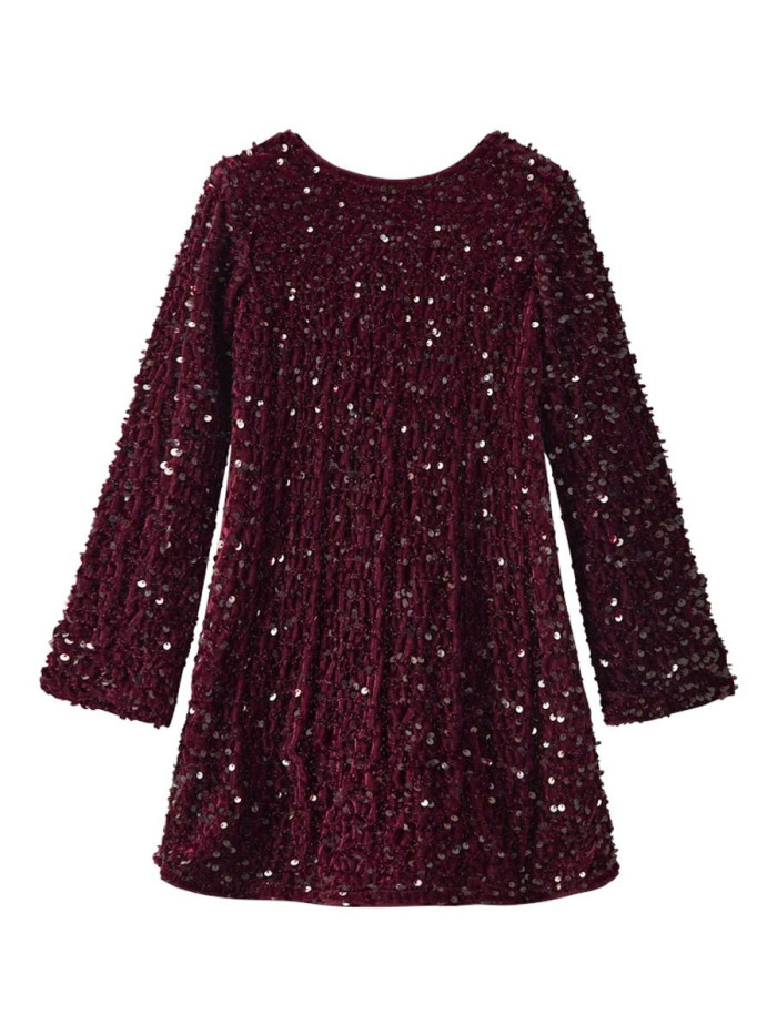 NAME It Frusitt Paljett Dress Burgundy